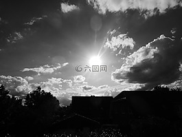 黑色,白,太陽