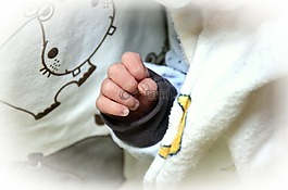 嬰兒,手,新生兒