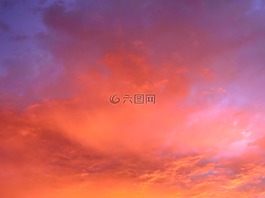 天空,红色,橙