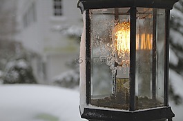 燈,雪,冬天