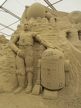 世界沙,砂雕塑,星球大战