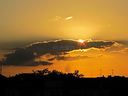日落,太陽(yáng),abendstimmung