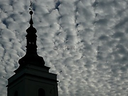 教會(huì),尖頂,天空