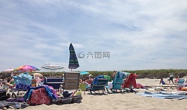 海灘,沙,傘