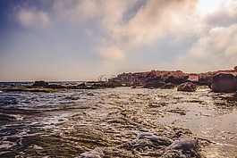巖質海岸,海,天空