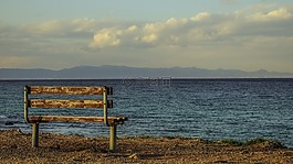 長(zhǎng)凳,海邊,海