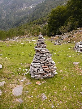 山,石塔,石