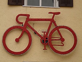 輪,自行車,紅色