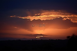 肯尼亞,非洲,日落