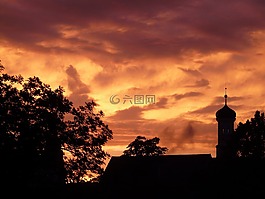 日落,太陽,余輝