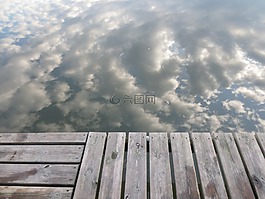 水,反射,天空