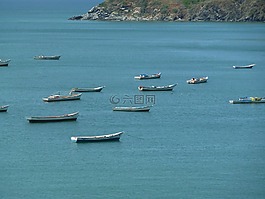 海灘,船,景觀