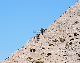 攀爬,登山者,頂部
