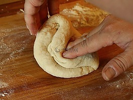 面團,揉,手
