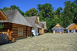 sanok,露天博物馆,农村的平房
