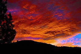 天空,紅色,藍色