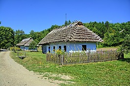 sanok,露天博物馆,农村的平房