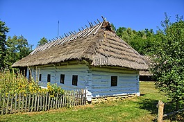 sanok,露天博物馆,农村的平房