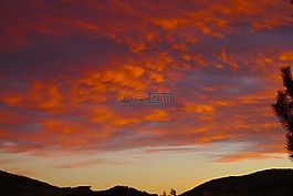 天空,紅色,山