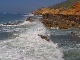 波,海岸,海