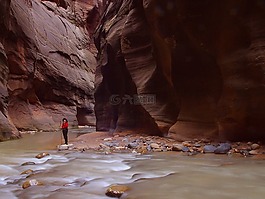 峽谷,河床,窄