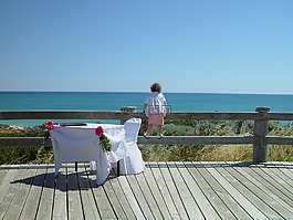 孩子,海,餐桌