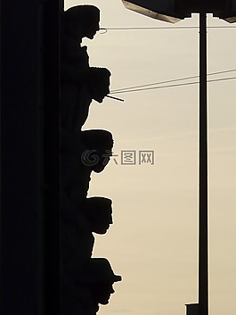 正面,建設,皮影戲