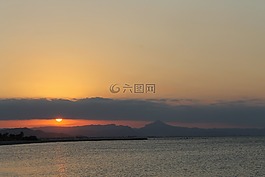 海滩,almadraba国家,日落