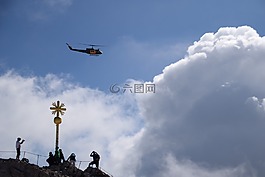 藍藍的天空,山景觀,zugspitze