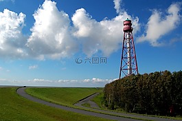露營,燈塔,東弗里斯