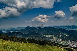 阿爾卑斯山,滑翔傘,天空