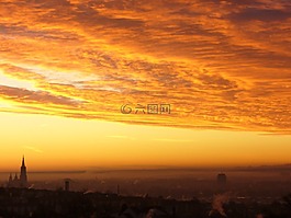 日出,morgenrot,太阳