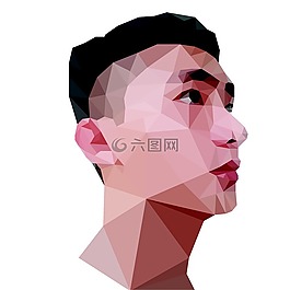多邊形,肖像,男