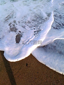 波,沙,海灘