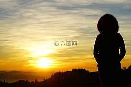 冷,冬天,日落