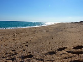 海灘,海,波