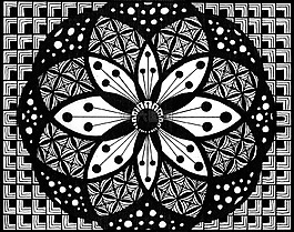 花环,zentangle 图片,黑与白