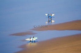海灘,海洋,沖浪