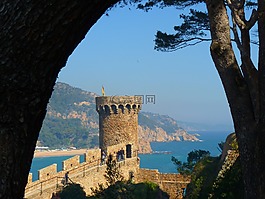 塔,城堡,老