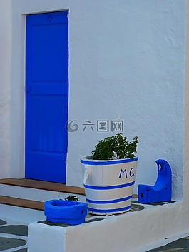 門,藍色,木