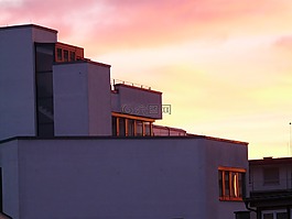 日落,天空,云