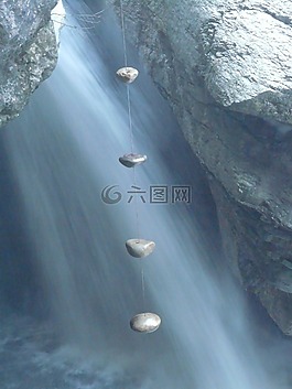 瀑布,石頭,新時代