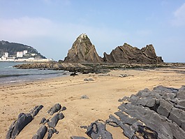 海灘,沙,太陽