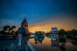 泰國,日落,日落背景