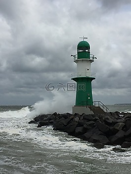 波羅的海,warnemünde,燈塔
