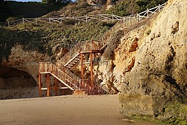 海灘,樓梯,哥斯達(dá)黎加 vicentina