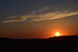 日落,紅色,天空