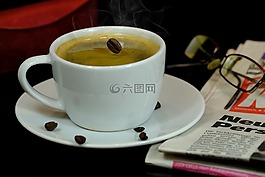 咖啡,咖啡杯,咖啡豆