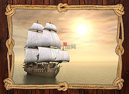 船舶,海,波