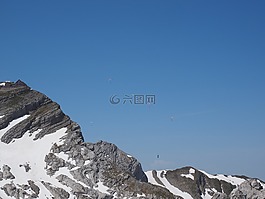 滑翔傘,山,s?ntis